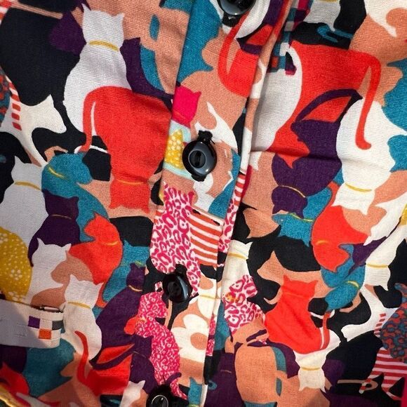 Dress To Allover Cat Print Cut Out Fit and Flare Dress Size M Made in Brazil - Picture 10 of 15